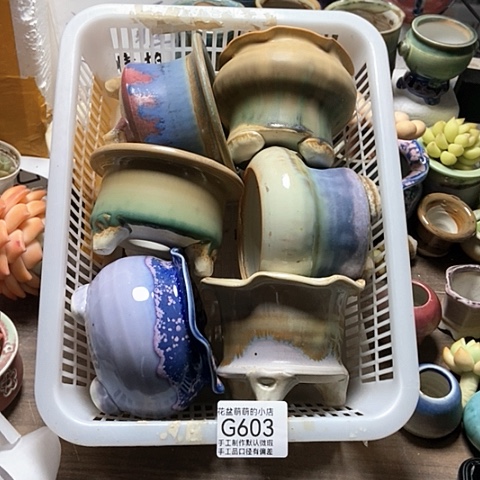 紫砂花盆603微瑕品口径7到8左右