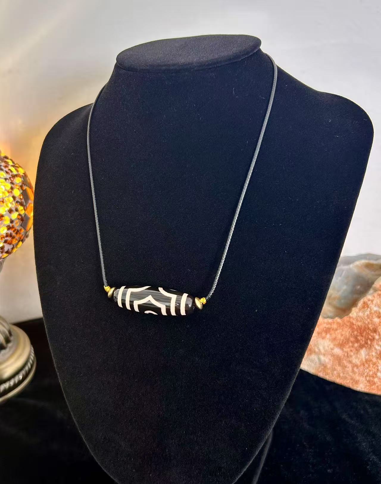 【千千铭珠】三眼黑白眼珠子圆润饱满漂亮天然玛瑙圆润一整套发货