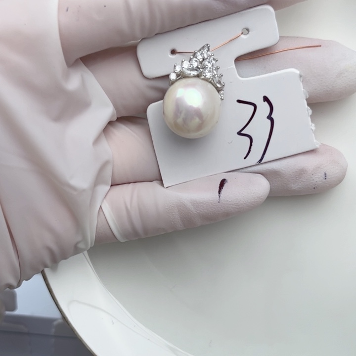 淡水珍珠耳饰银S925镶嵌