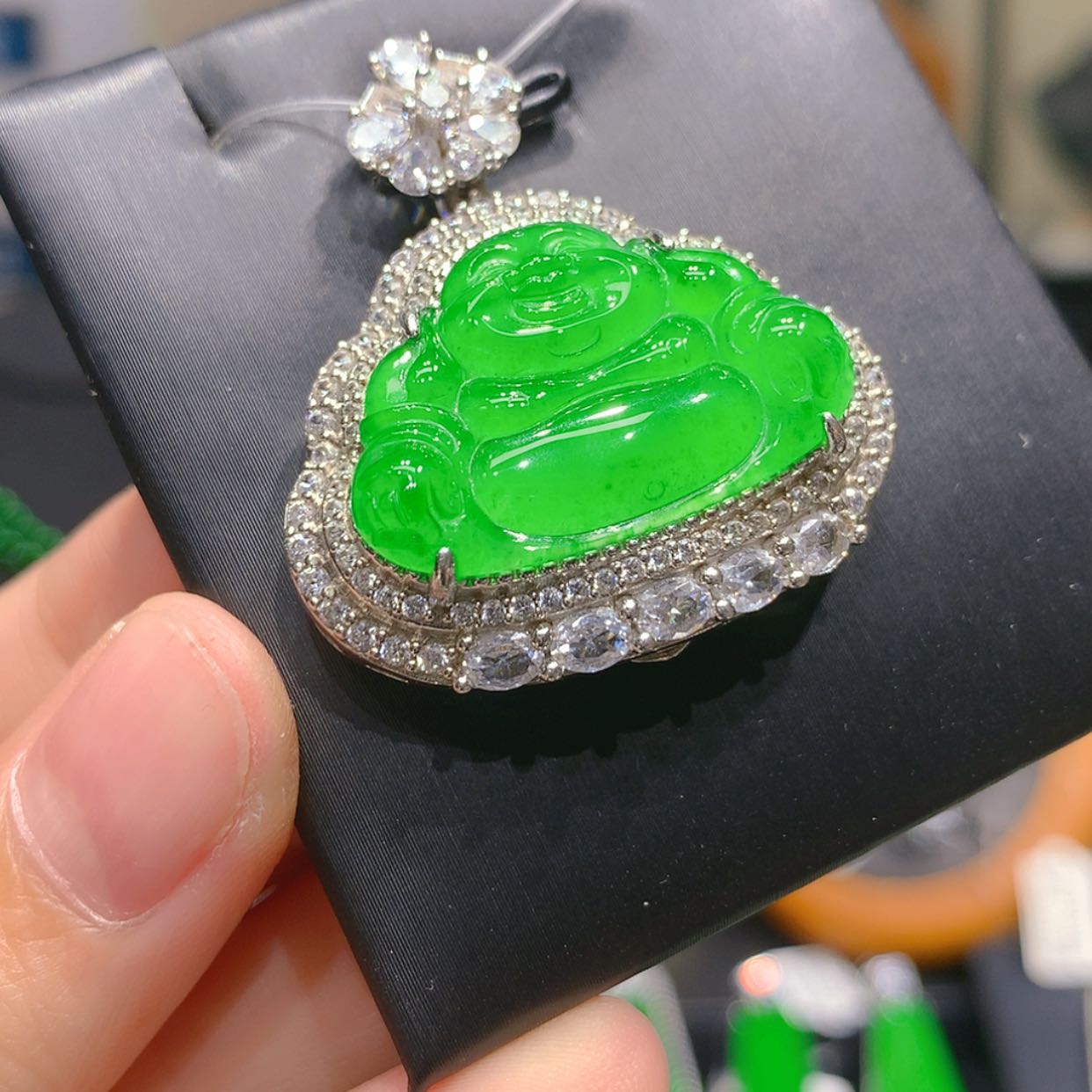 【闪购商品】颈饰银S925镶嵌翡翠2柒姐