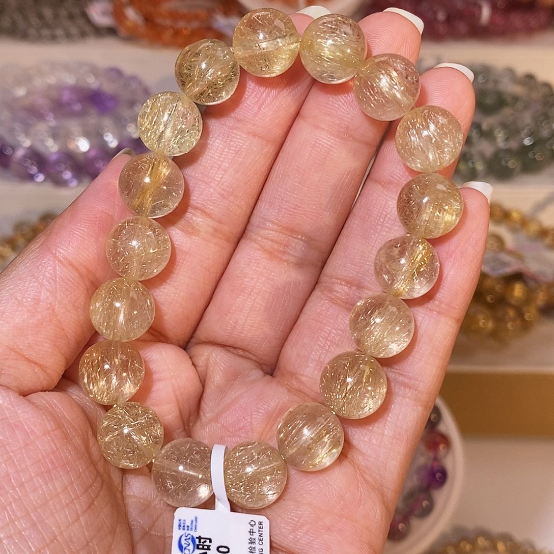 S***e水晶手串未镶嵌金发11m