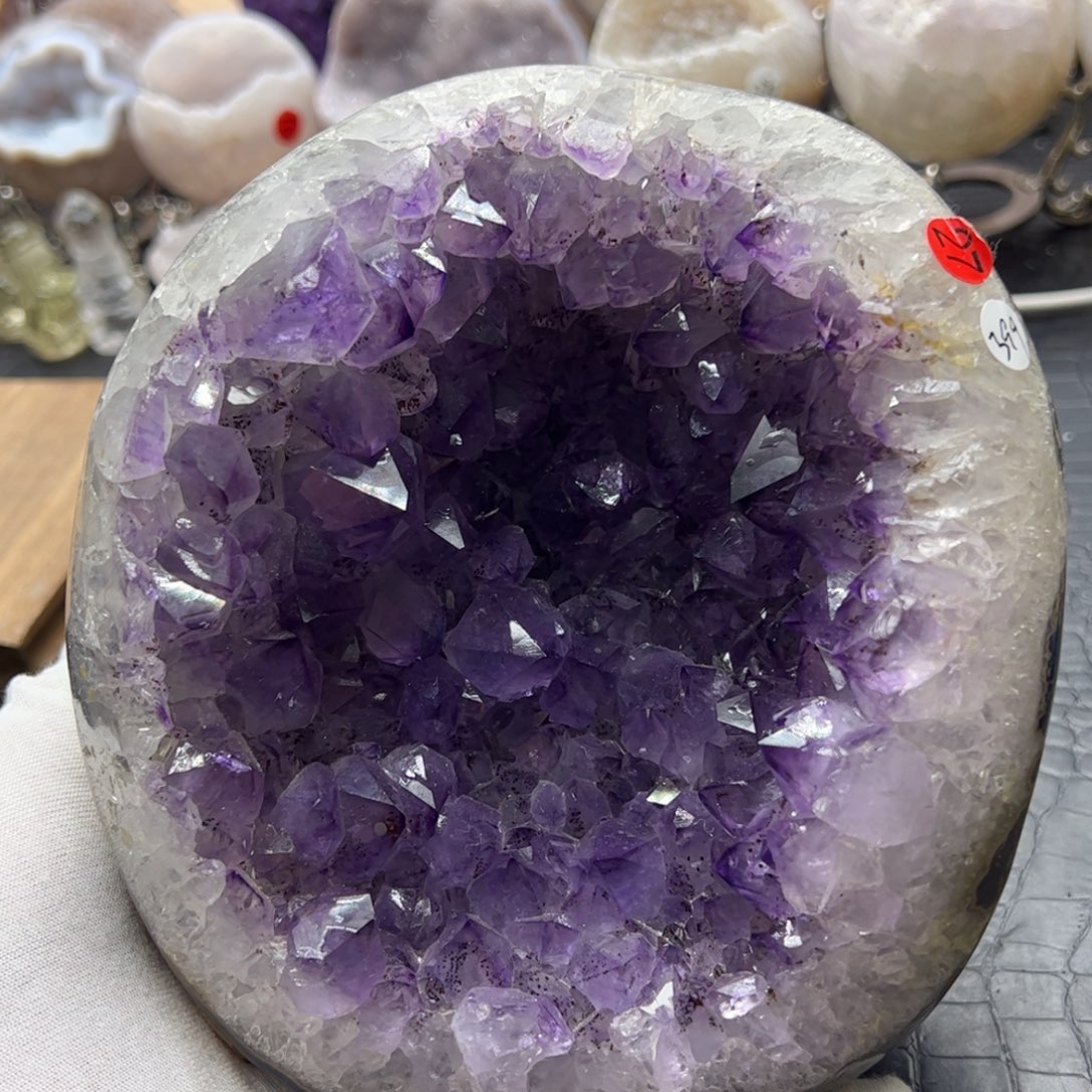 珠宝半成品未镶嵌水晶紫水大牙带钛窝窝晶镇27