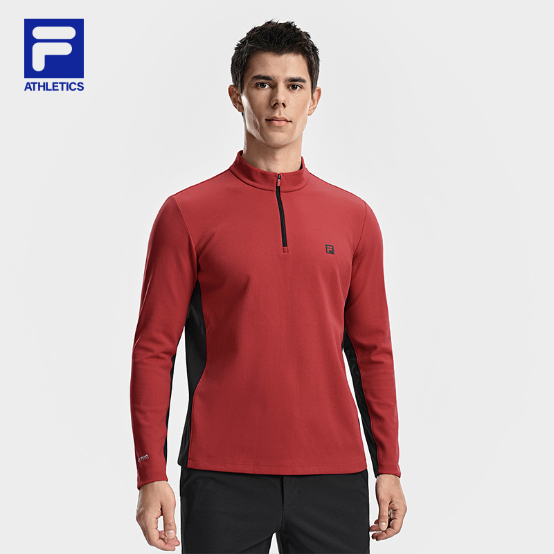 Fila/斐乐男款【针织加绒长袖】冬季防风锁温立领长袖A11M617217F
