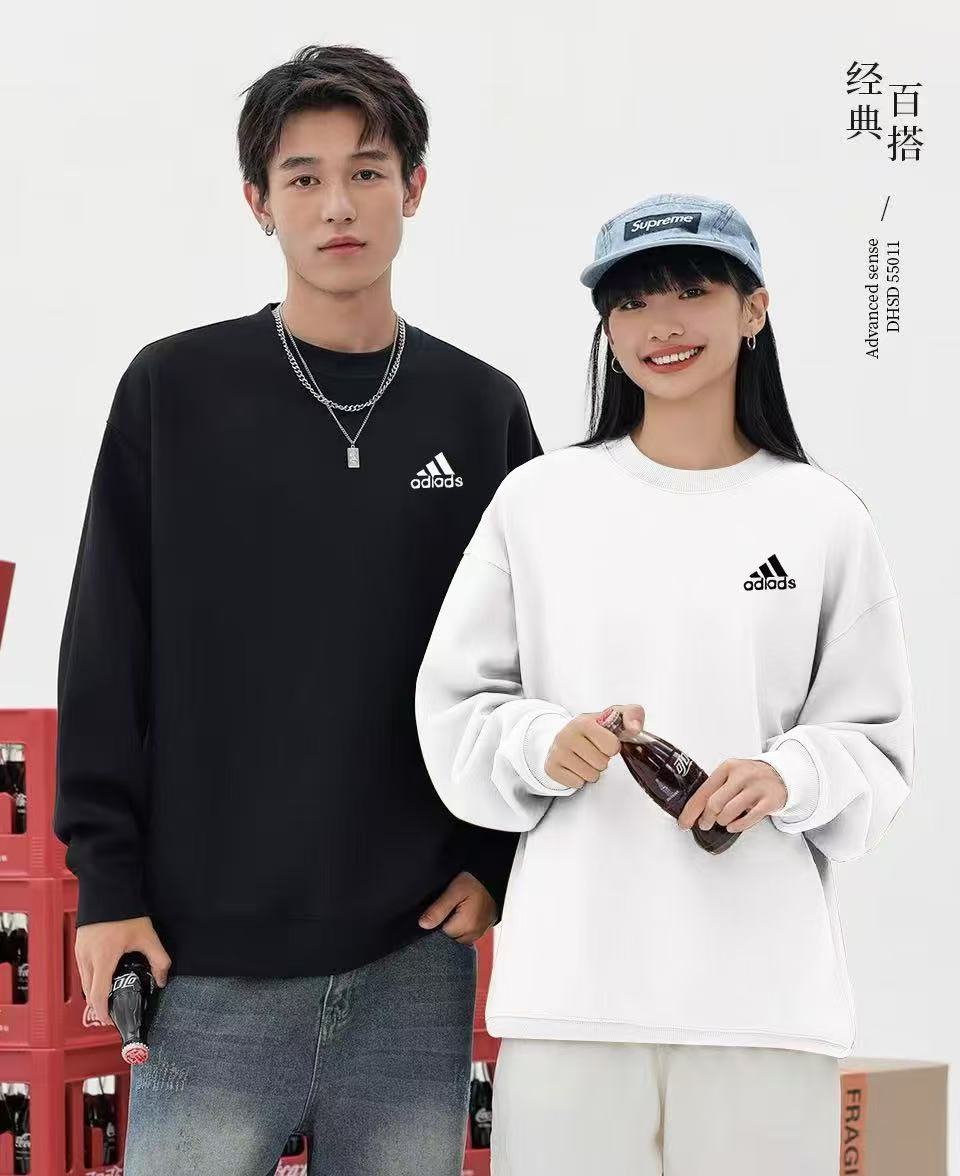 阿迪圆领纯原卫衣时尚简约风格情侣同款 / WY1103 / 005