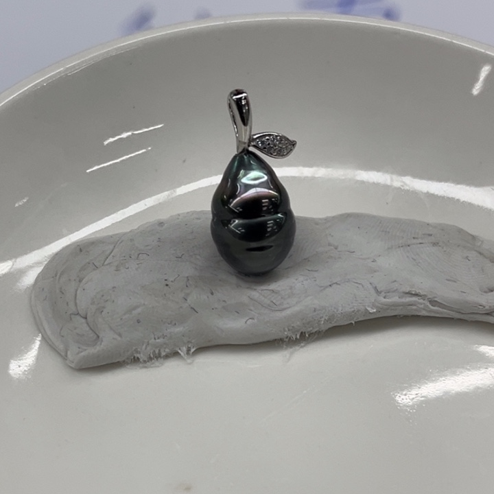 银S925镶嵌吊坠(不含链)海水珍珠9-10