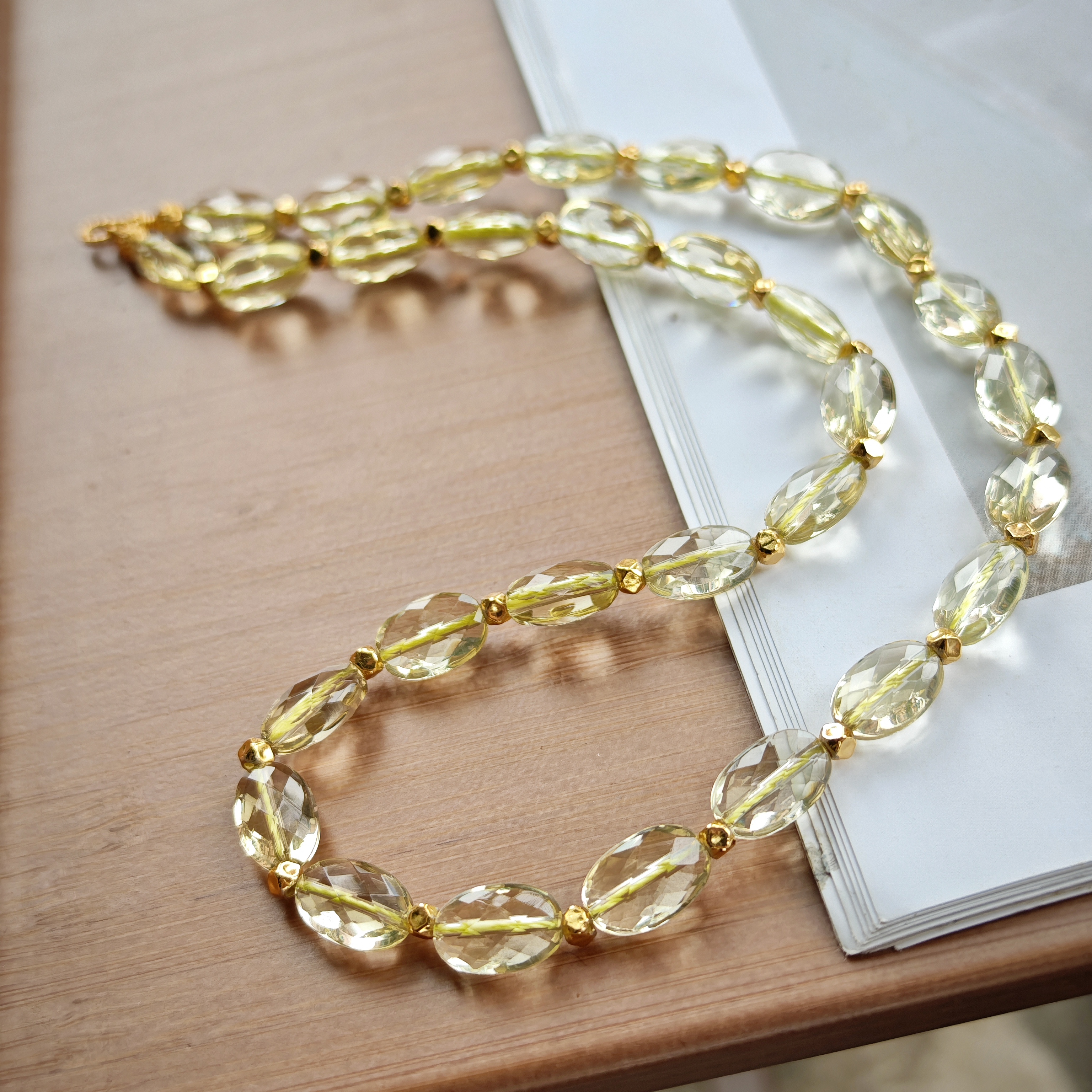 黄晶项链简约气质日常百搭