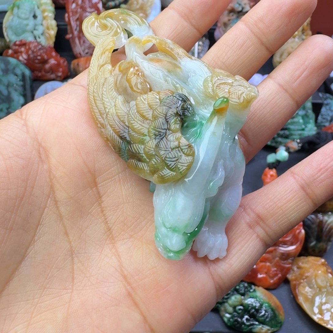 渔***人翡翠未镶嵌挂件翡翠挂件