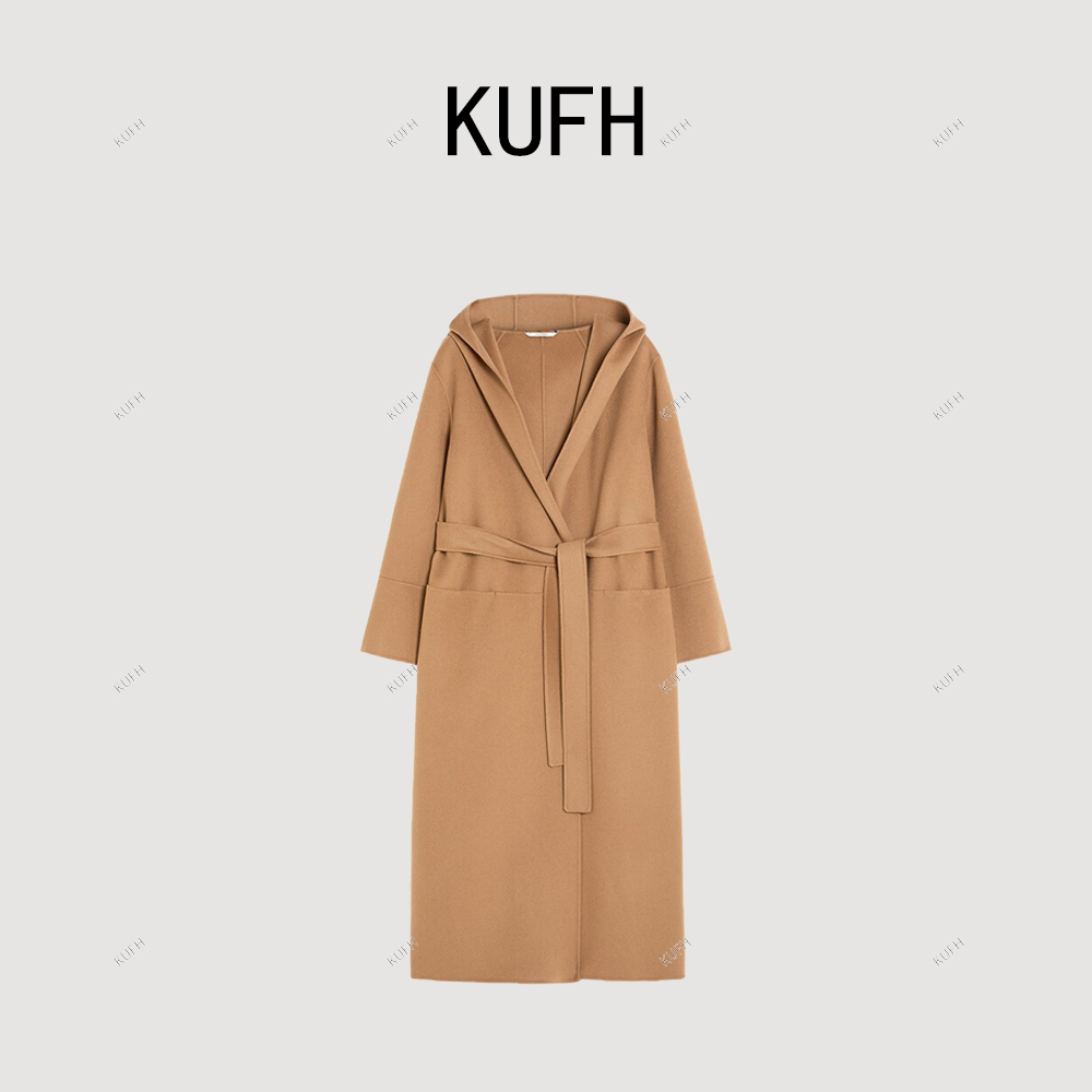 KUFH【摩卡斗篷】M家原版 100全绵羊毛浴袍款连帽大衣外套KYMW1517