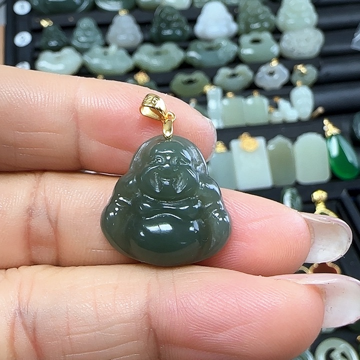 和田玉吊坠(不含链)银S925镶嵌