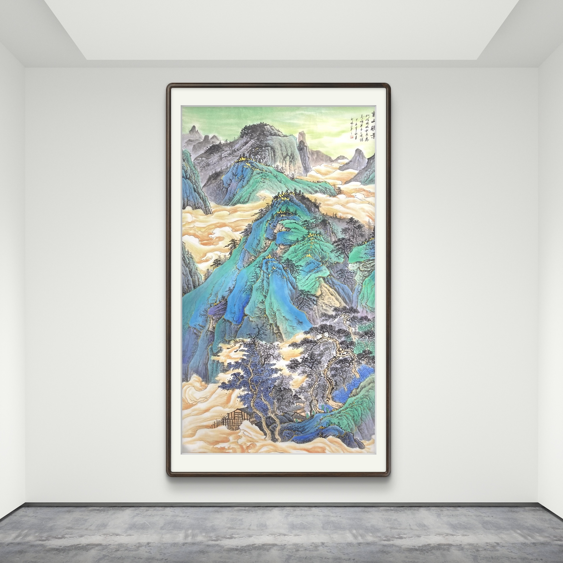 国画山水画国画山水画写意画六尺高180厘米大尺幅装修装饰画挂画