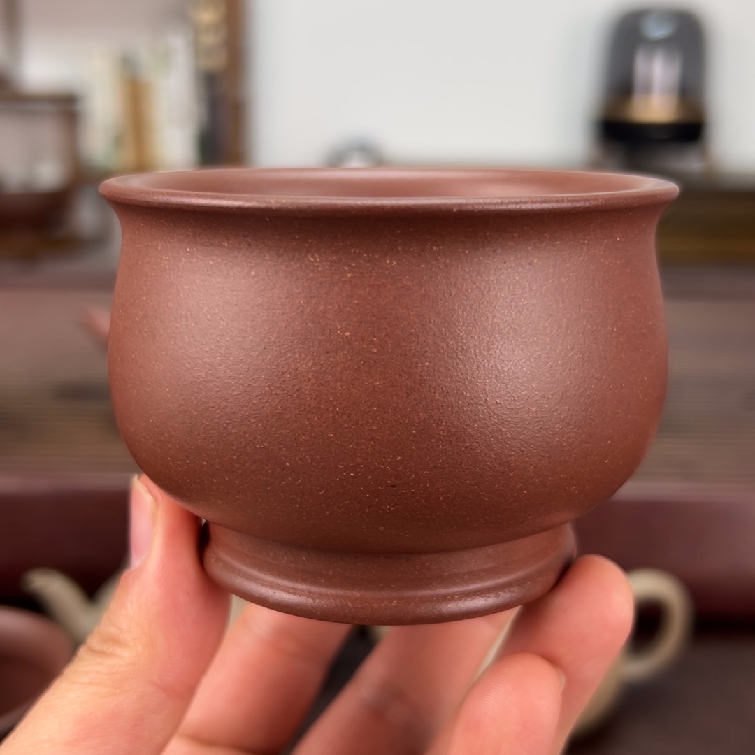 紫砂茶壶羊角山紫泥170毫升