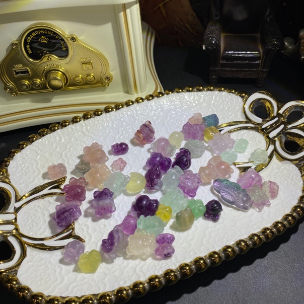 天然彩虹糖果萤石大礼包DIy配饰手工配珠-多样性发其一C580