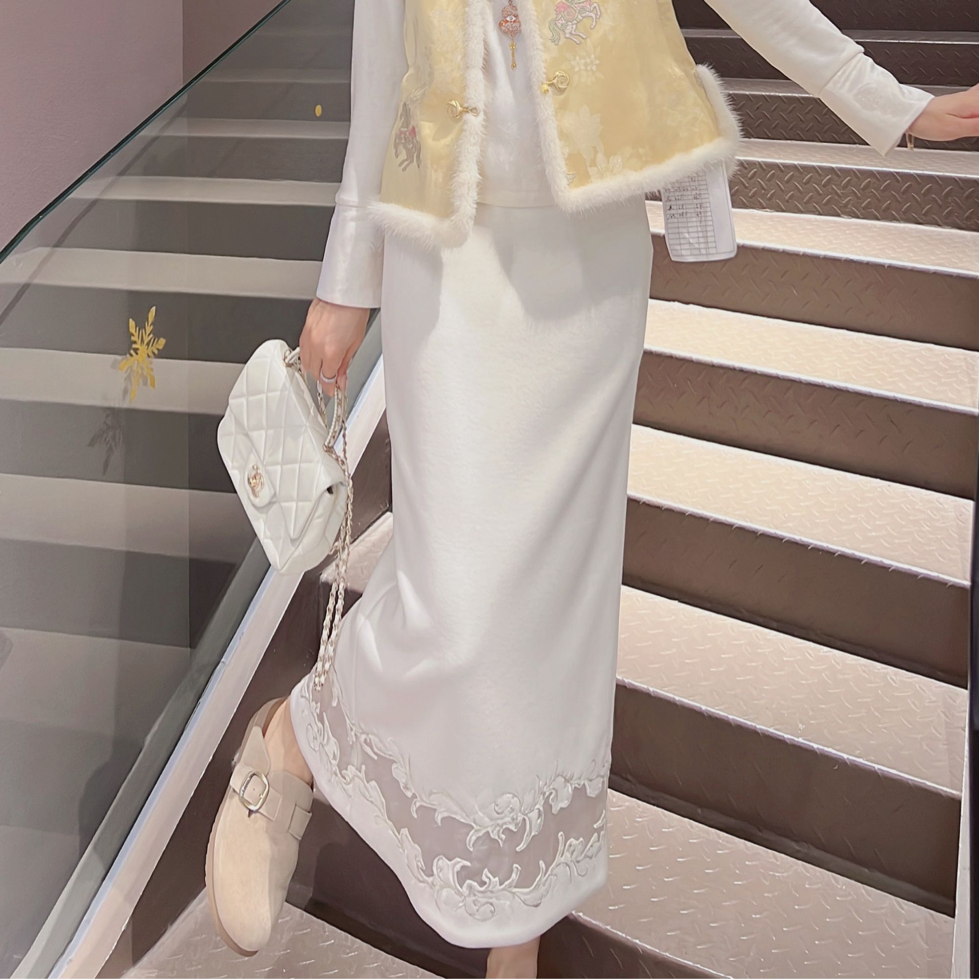 《婷婷定制》新中式时尚百搭气质国风半裙6662