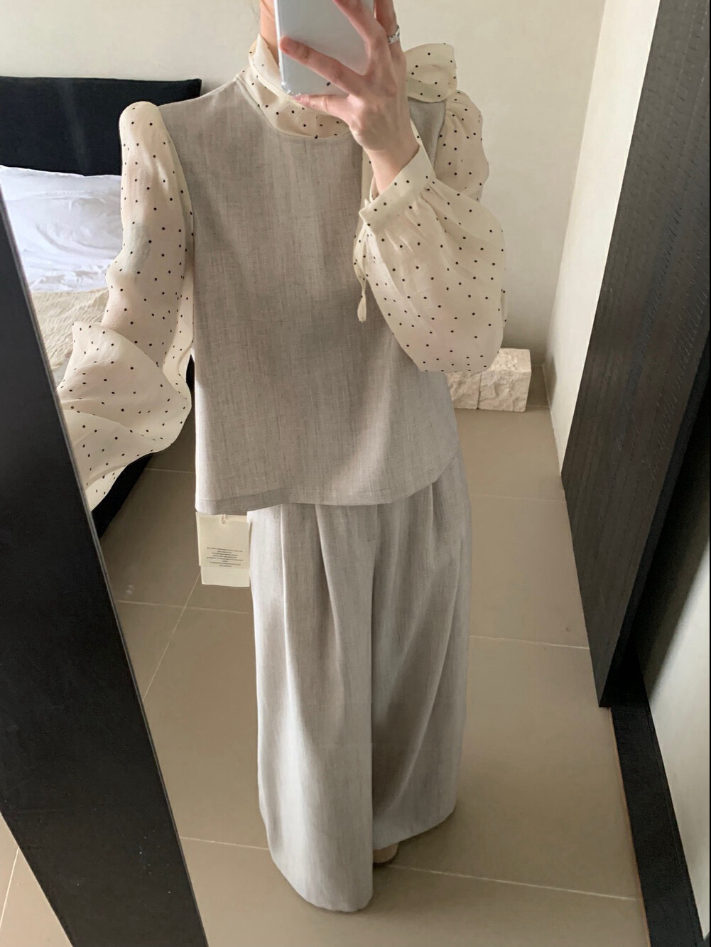 法式气质灰色小香风外套通勤两件套女装