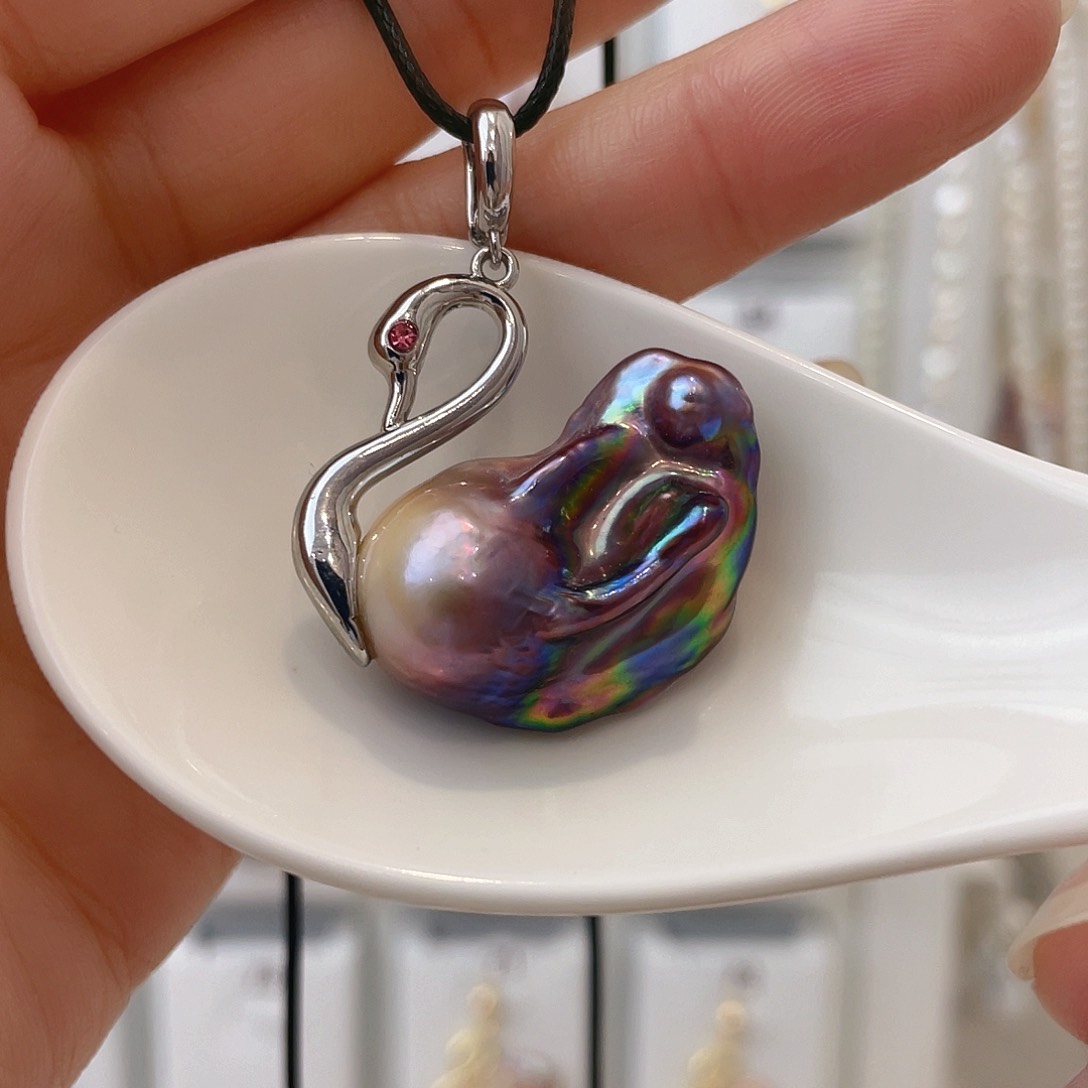 淡水珍珠颈饰银S925镀金镶嵌?****℘