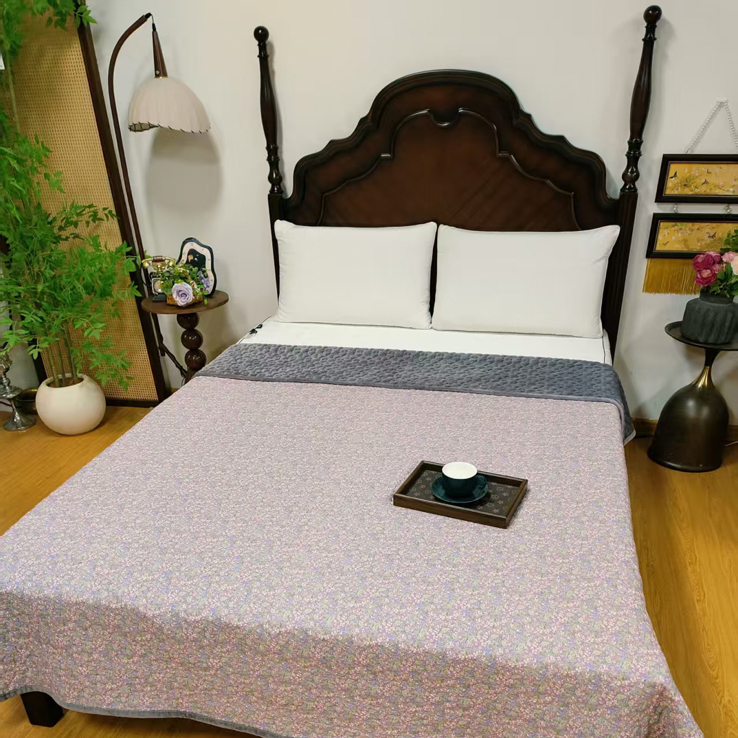 双层纱一面棉一面绒单床盖200*230微瑕～F209
