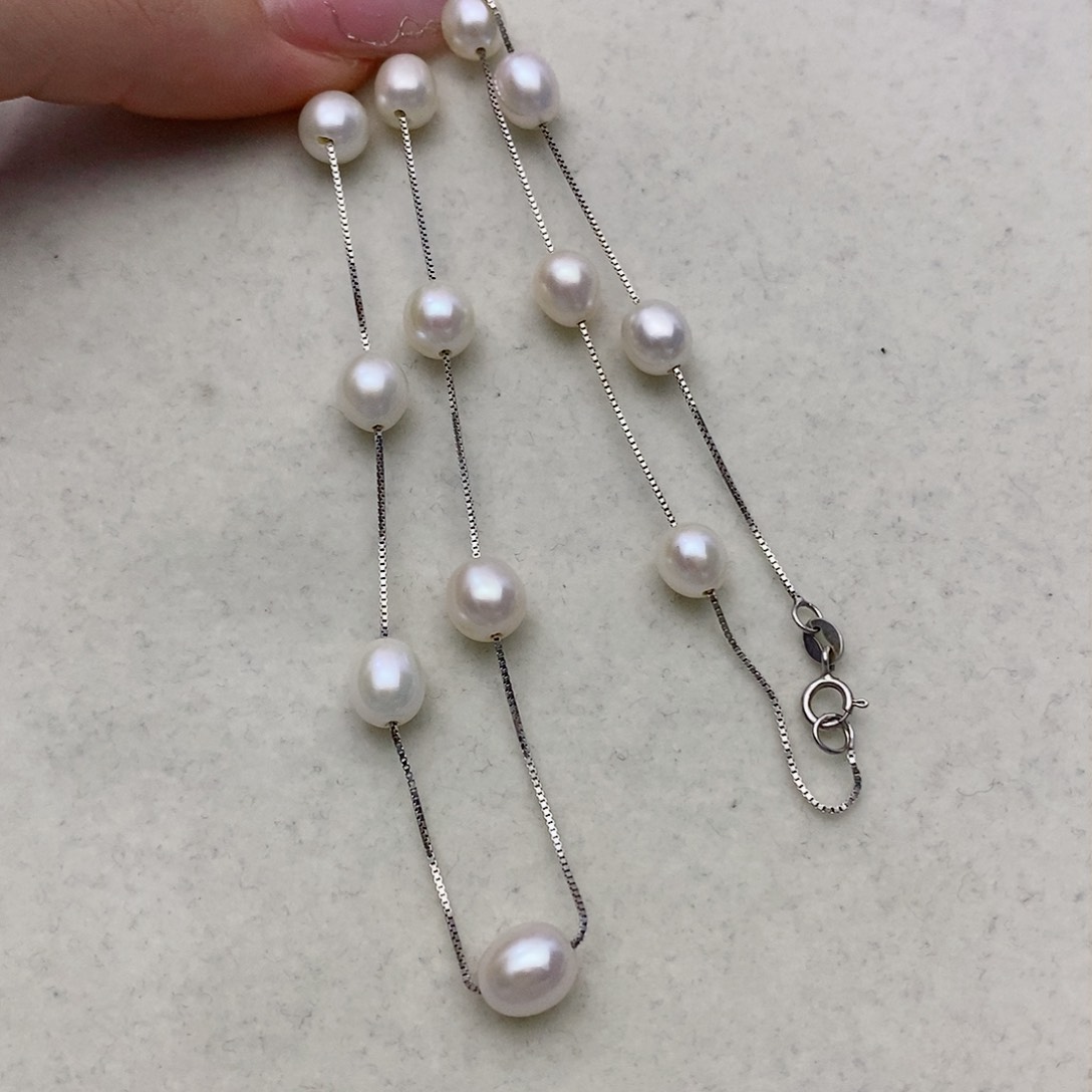 【闪购商品】淡水珍珠颈饰银S925镶嵌