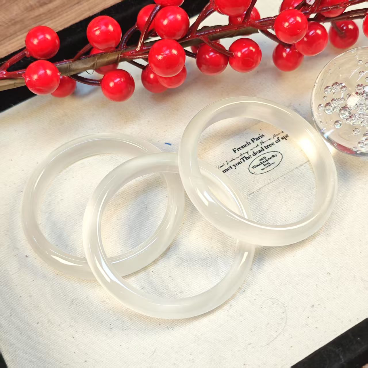 DL2193白月银狐白猫眼手镯（58）（多样性发货）