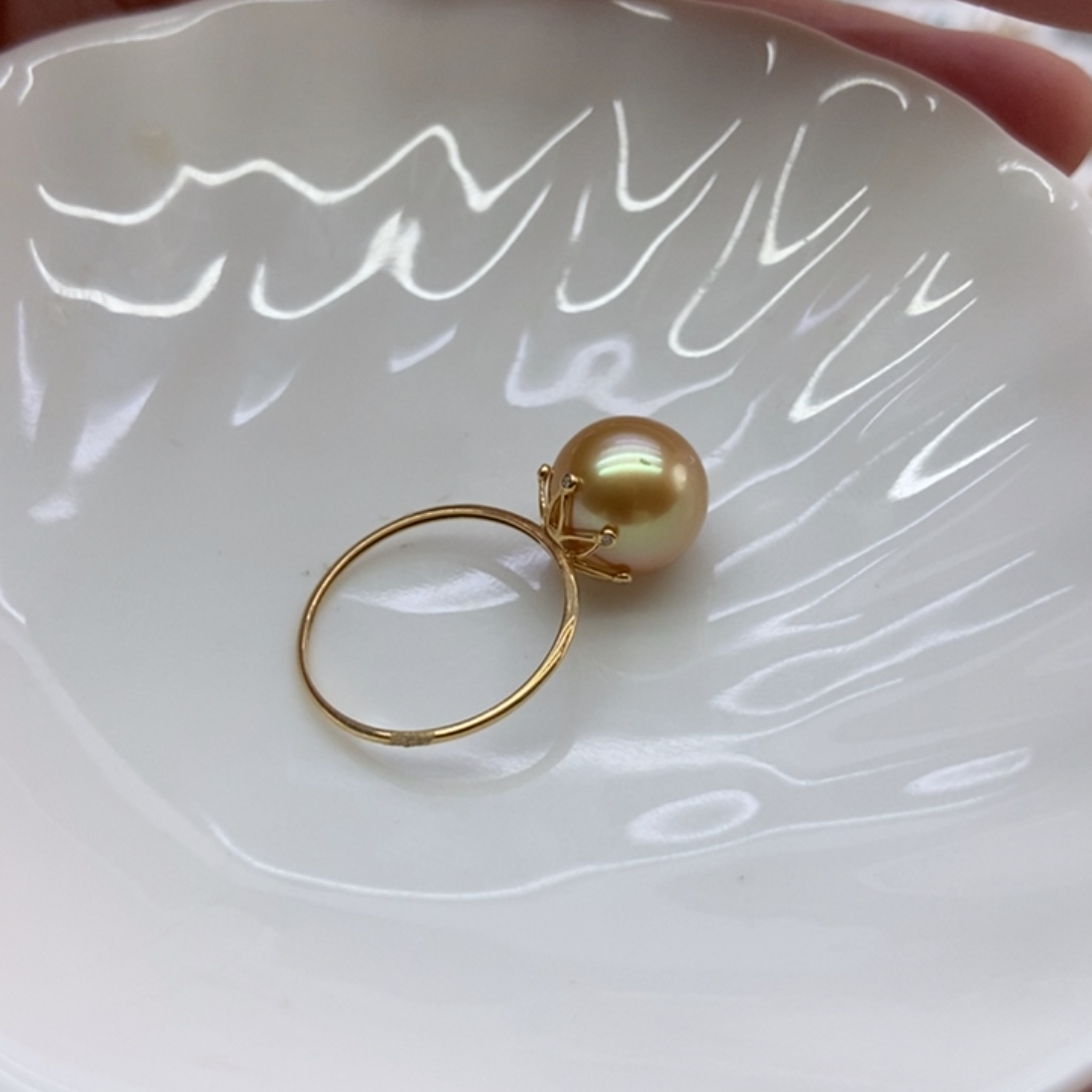 海水珍珠戒指18K金镶嵌
