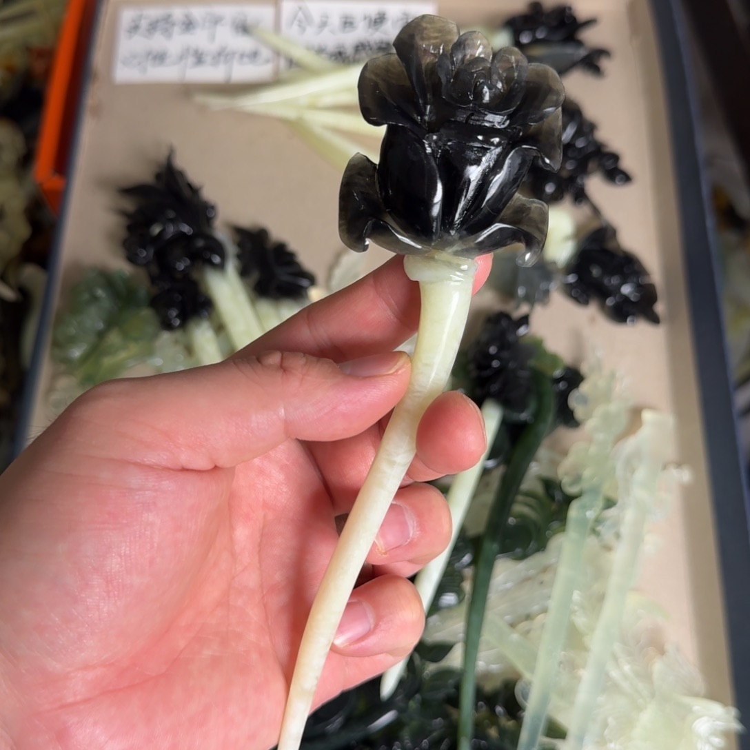 岫玉发饰未镶嵌明君玉簪就是好看