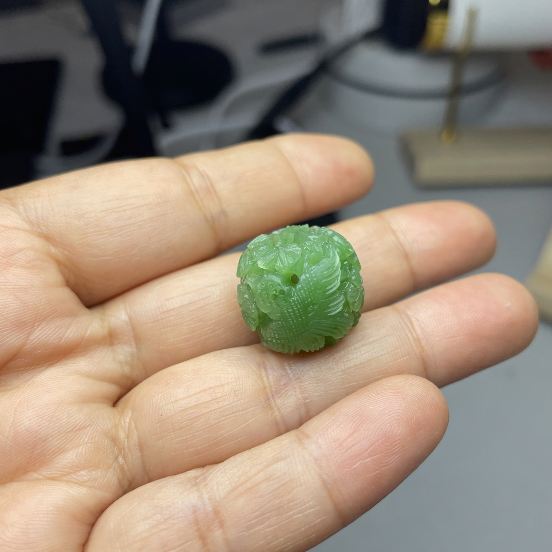天然和田玉精品碧玉挂件