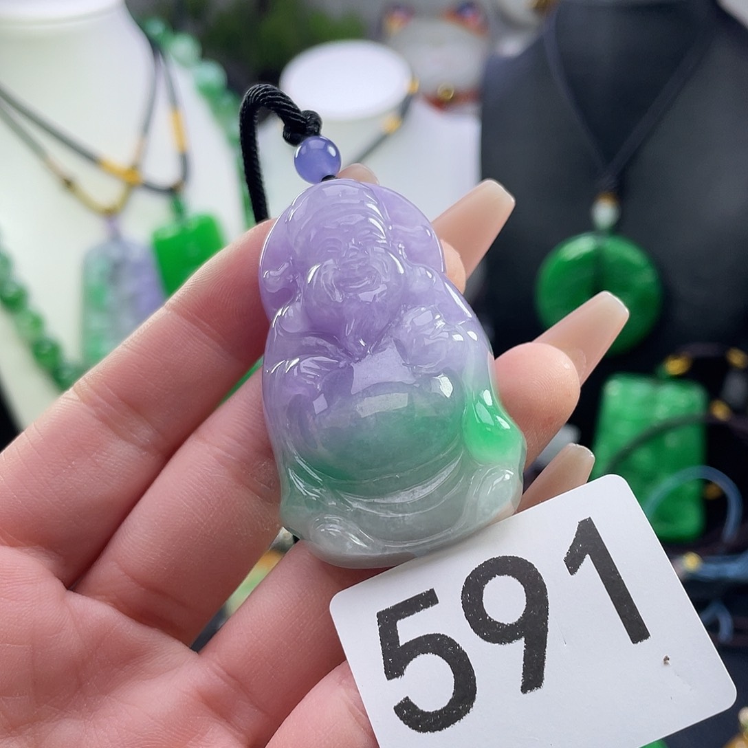 翡翠未镶嵌吊坠(赠链)