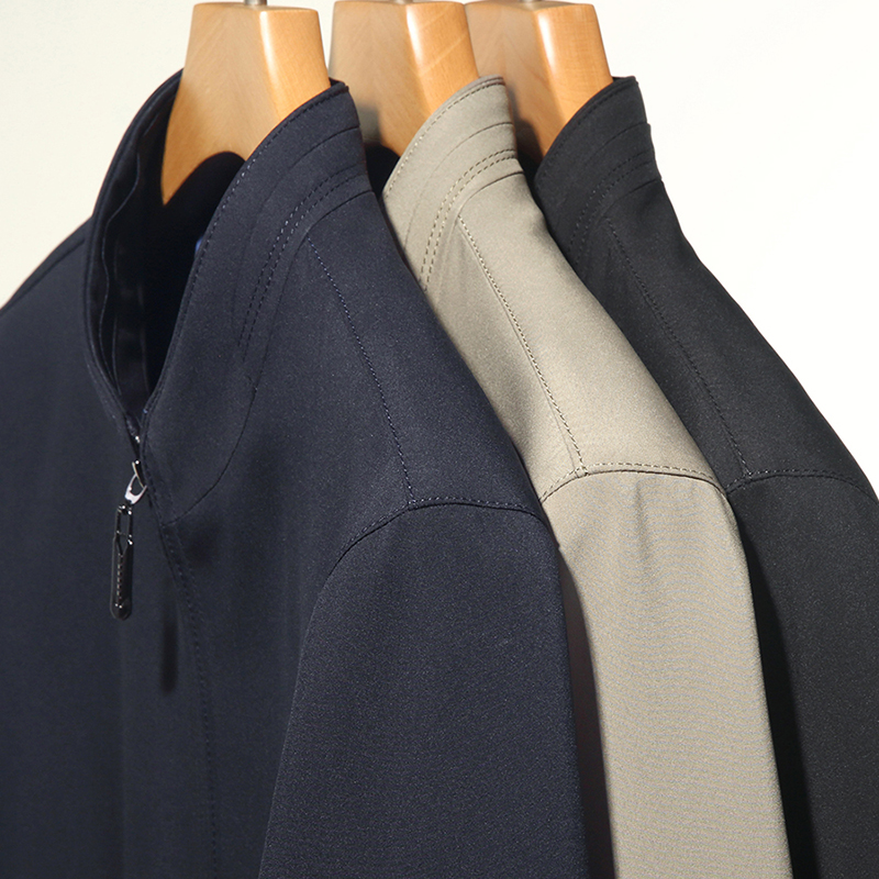 25年春季爸爸商务夹克男士立领男装中老年宽松上衣J2107P105卡其