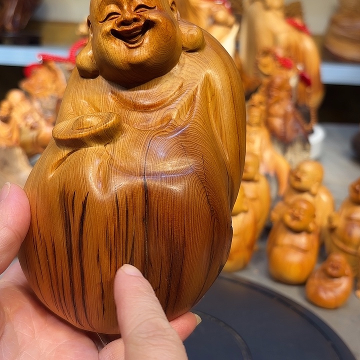 柏木太行崖柏弥勒佛