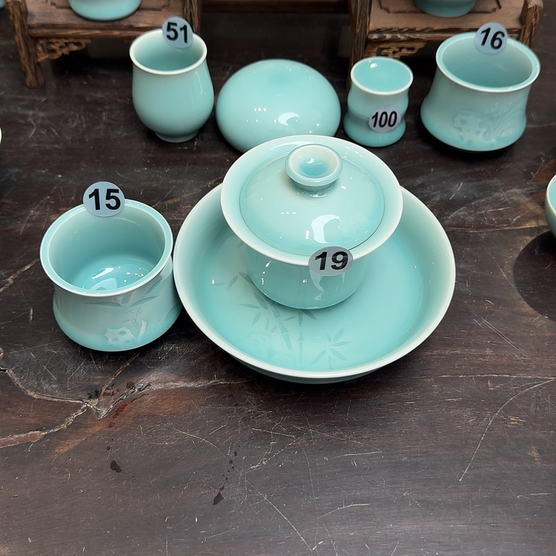 龙泉窑青瓷南宋老釉福利盖碗