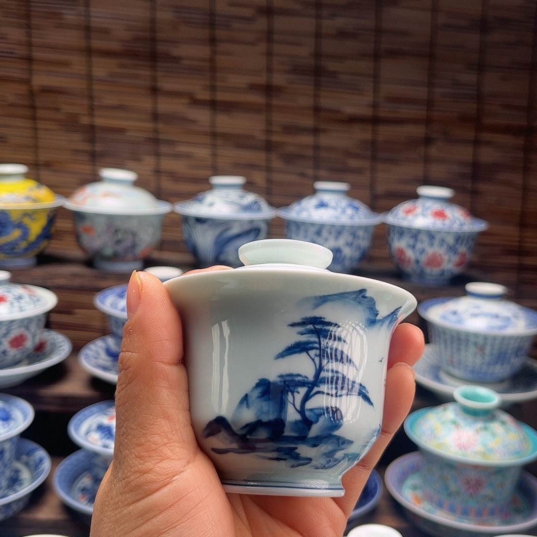 景德镇陶瓷二才盖碗