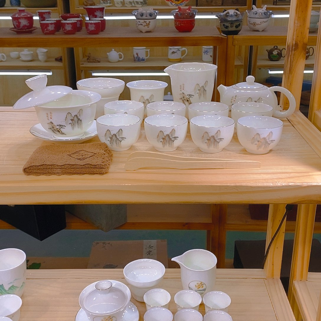 【不止】羊脂玉瓷茶具套装