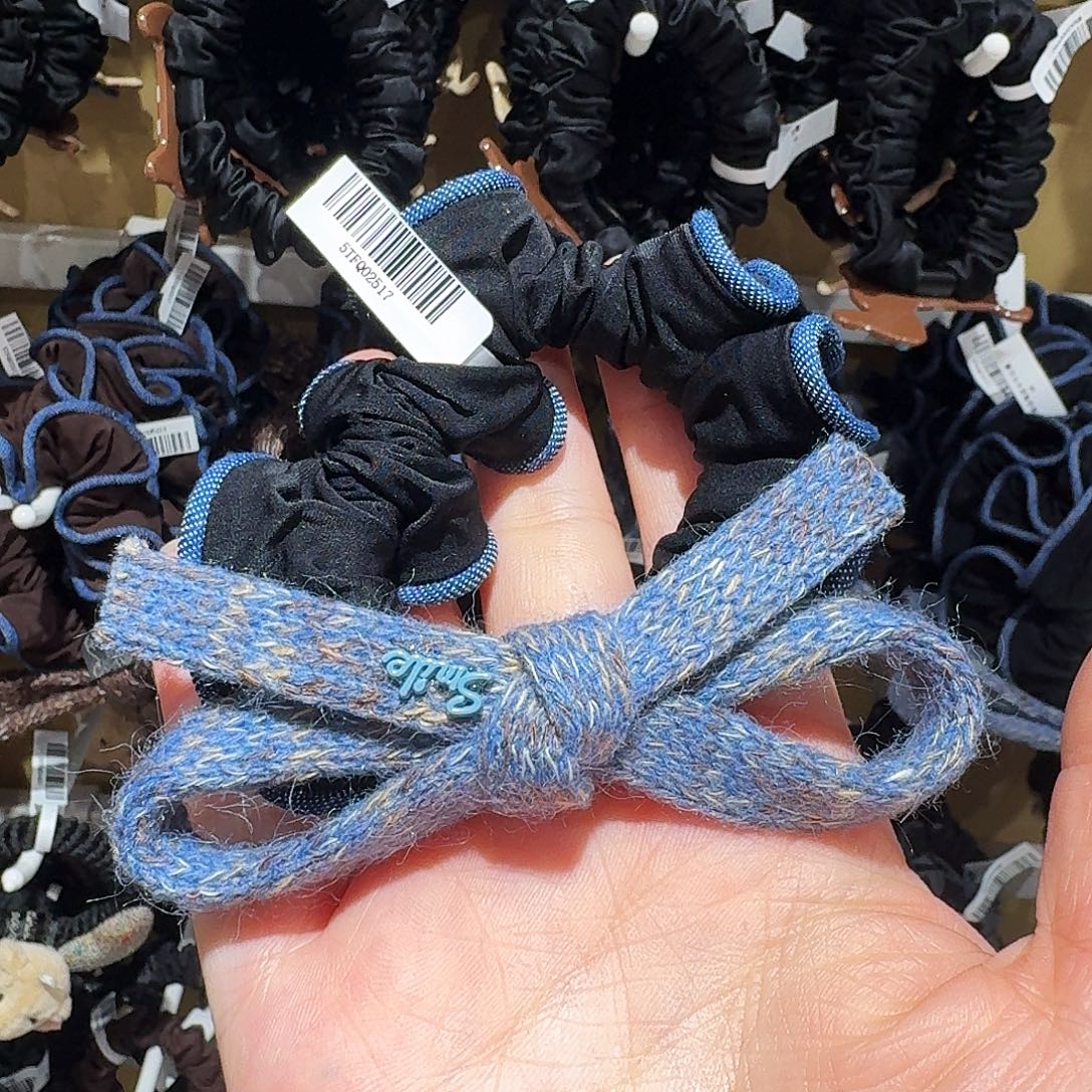 皮质非金属蓝色发圈