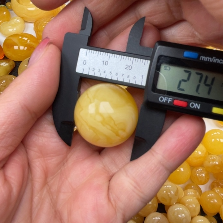 裸石蜜蜡未镶嵌蜜蜡圆珠