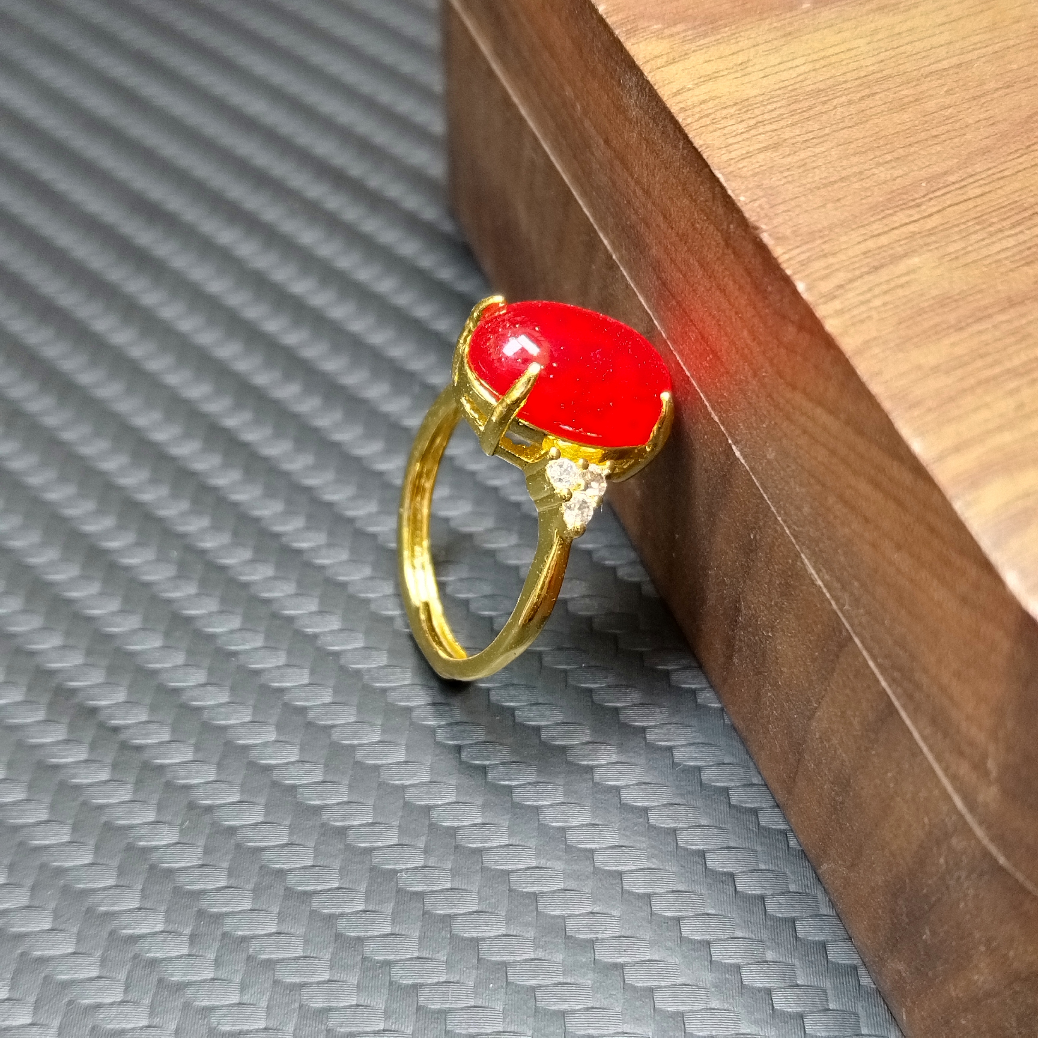 【甄选】天山血灵芝玉石戒指活口气质百搭41