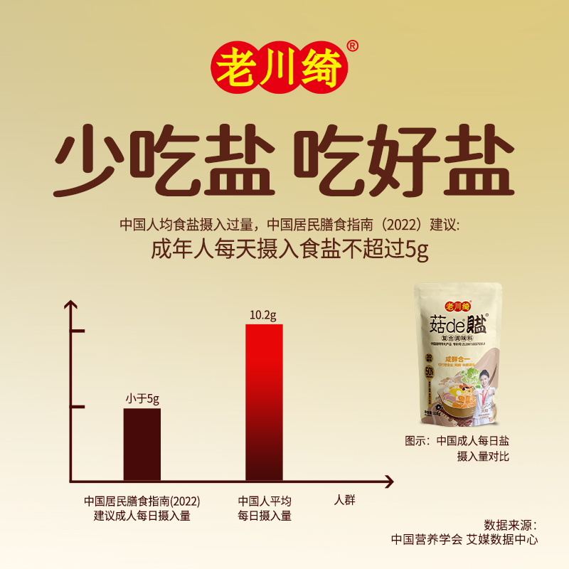 老川绮菇de盐低钠菇盐健康固态复合调味料家用儿童老人孕妈