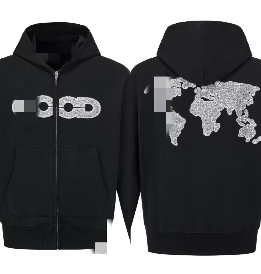 2025冬季圣诞亮片珠片绣男女同款连帽外套