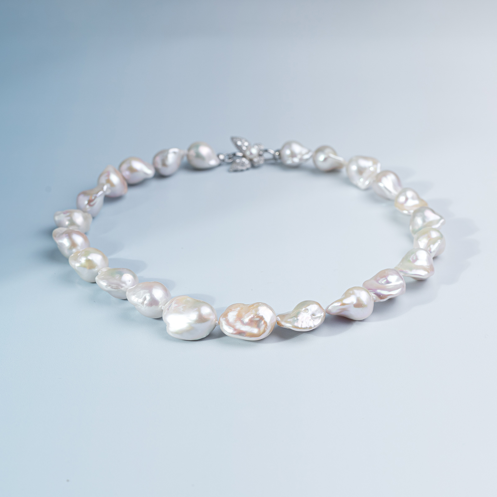 珈白丽蝴蝶宇宙淡水S925银巴洛克满串12-15mm多样发货【曼曼原创】