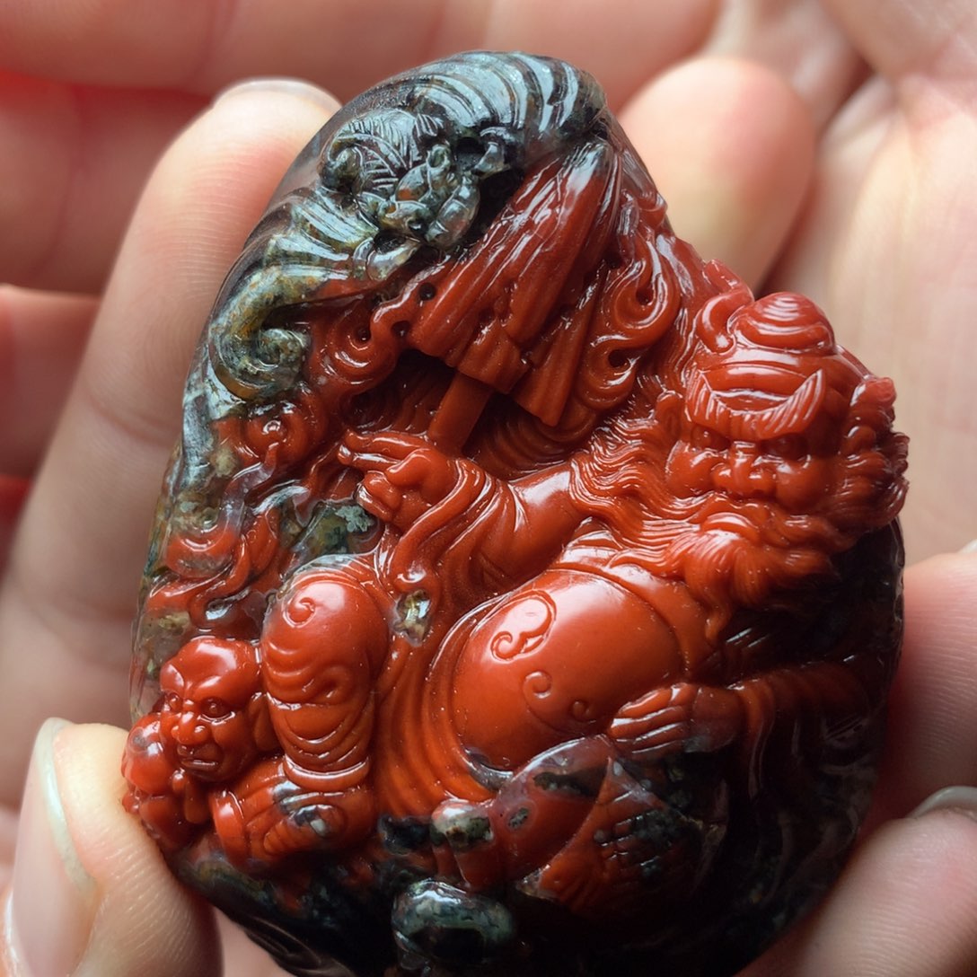 战***1南红玛瑙未镶嵌1啊东寨老南红钟馗