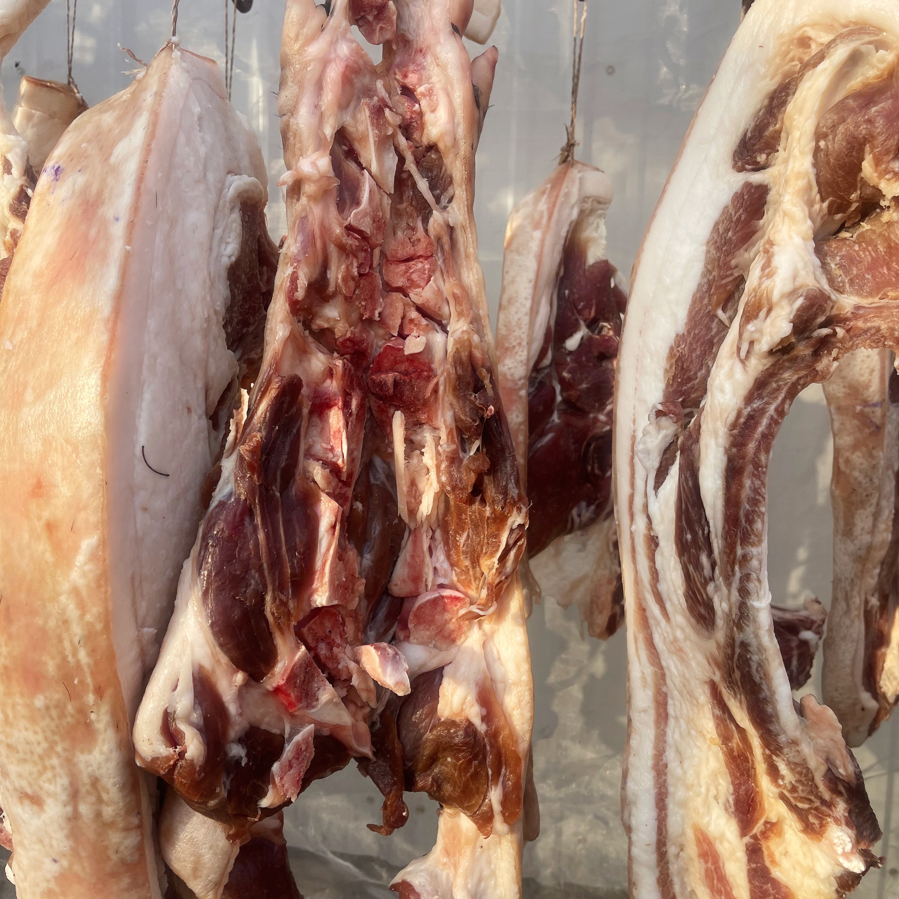 大别山现场称重腊肉土猪肉