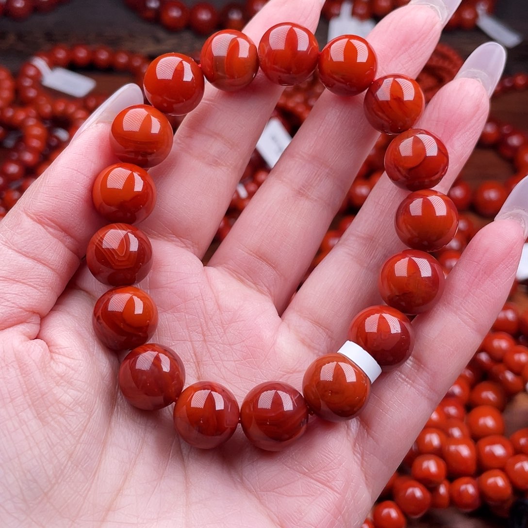 南红玛瑙未镶嵌瓦西手串12mm