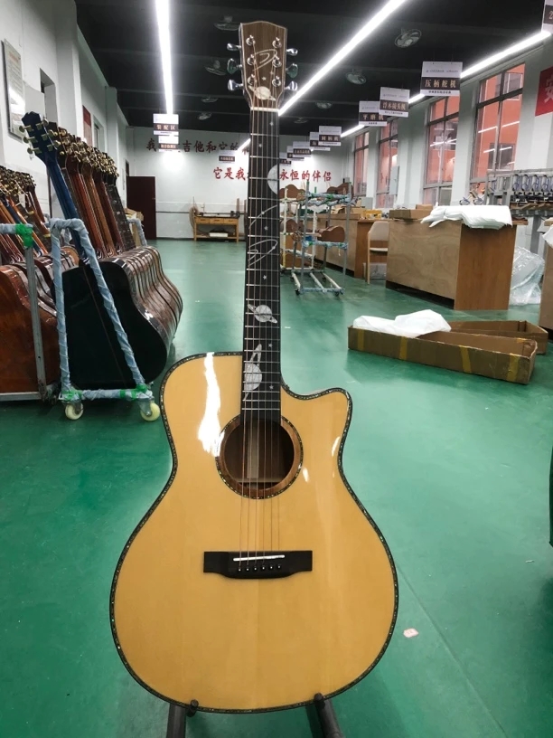 41寸民谣全单吉他民谣吉他木吉他厂家直销直播间随拍链接