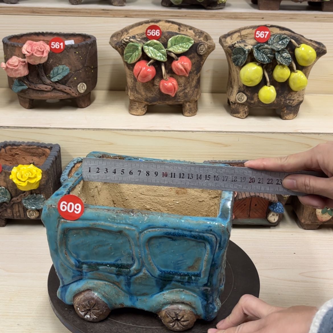 【闪购商品】紫砂花盆609号内口16.5×13外高14