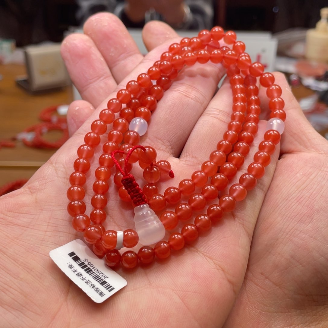 南红玛瑙多圈未镶嵌W*6mm➕冰红108