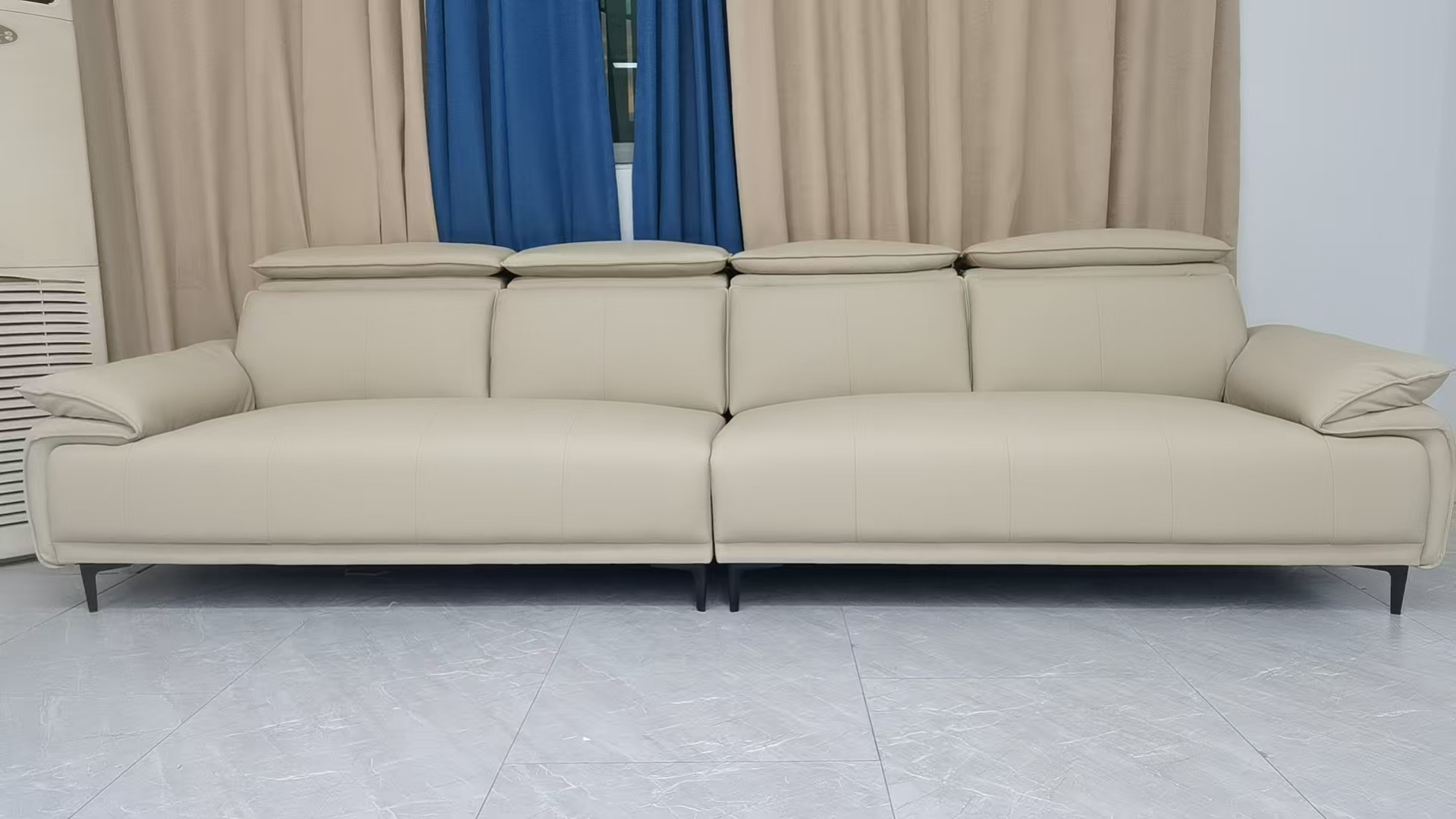 意式真皮沙发三人位简约小户型客厅简约家用现代可调节极简皮沙发