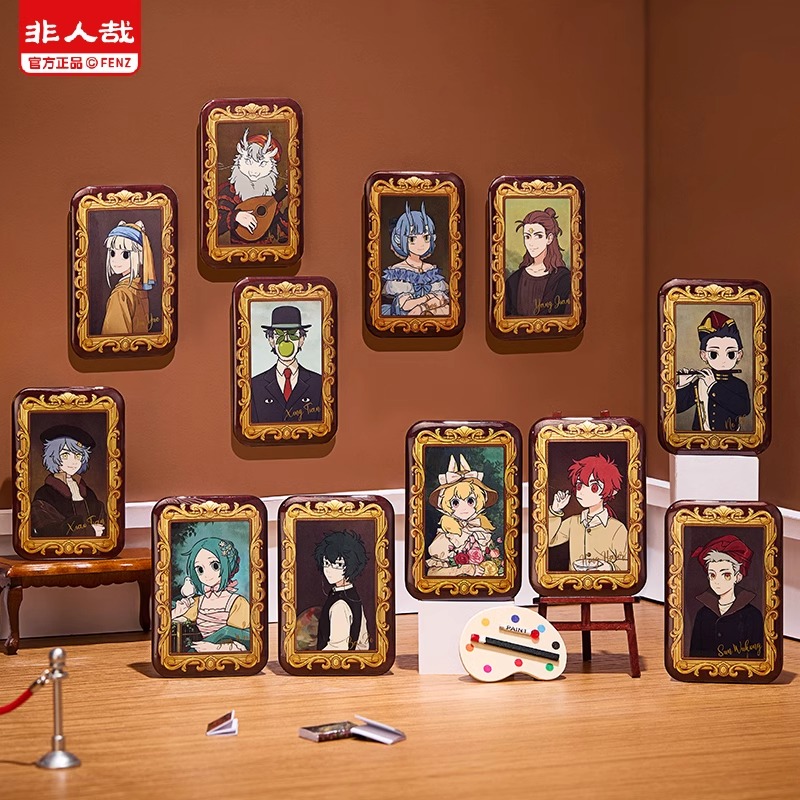 非人哉名画系列马口铁徽章动漫卡通金色拉丝吧唧