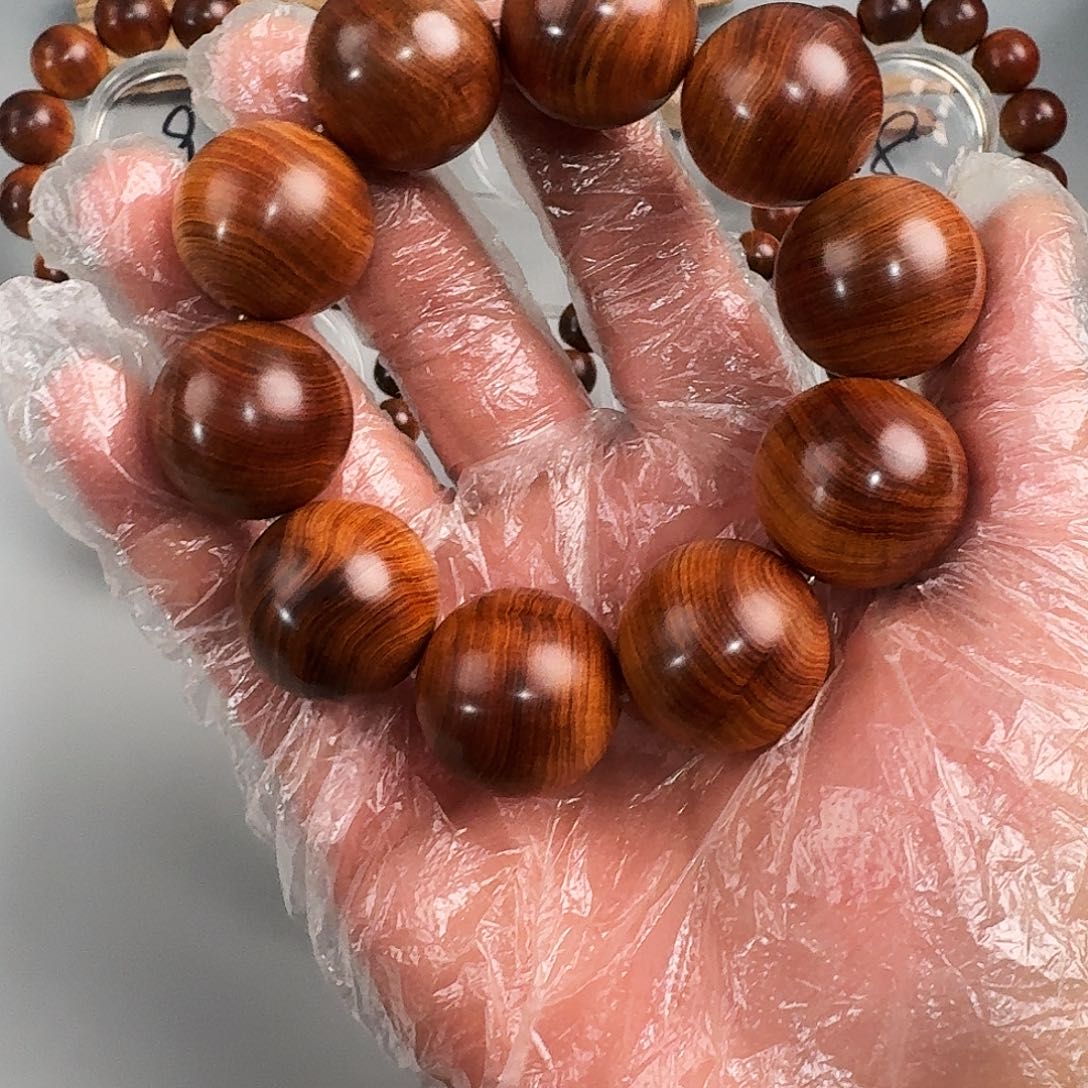 柏木（崖柏）手串/手链云南白泥膏碳化厚油泥虫漏2.5