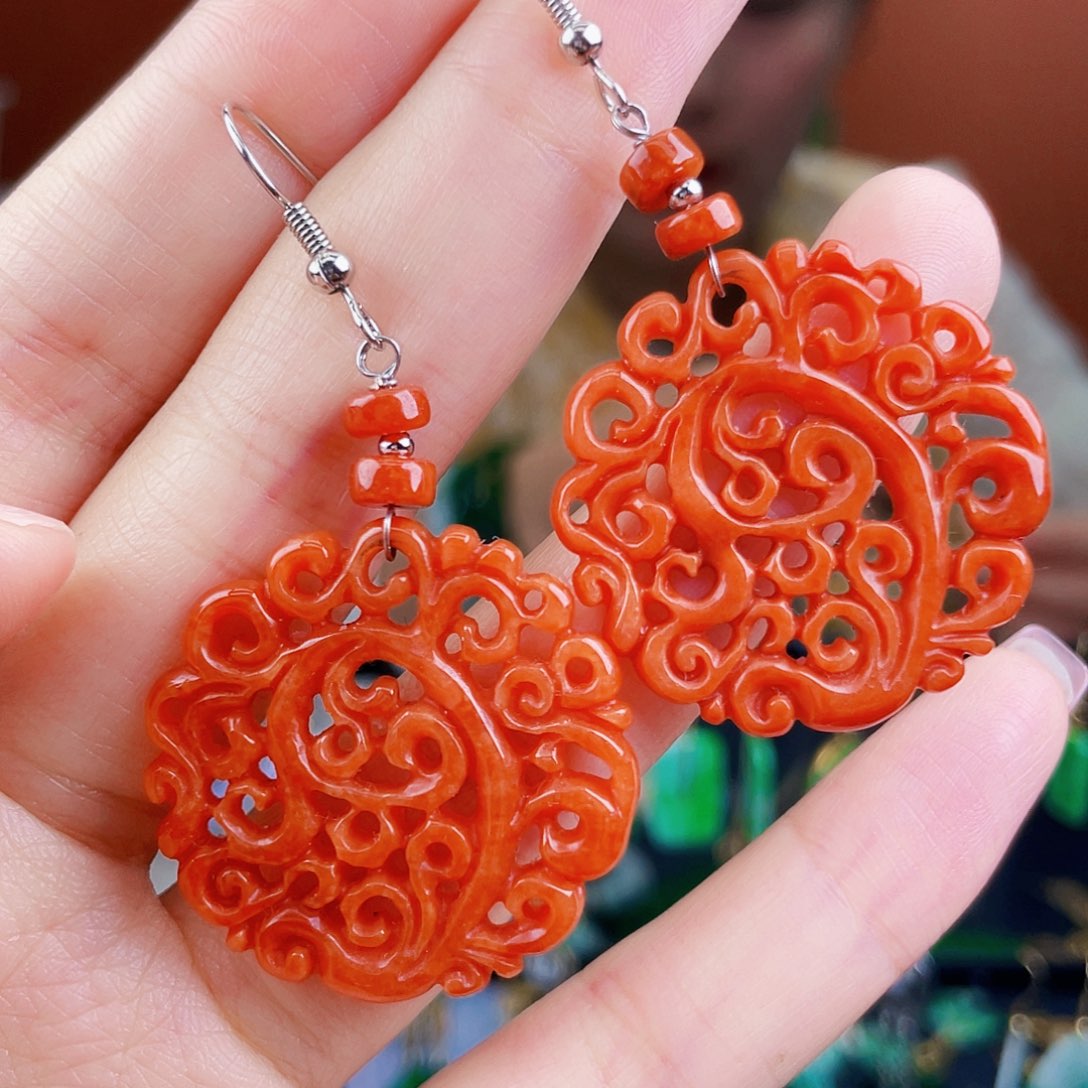 翡翠未镶嵌耳饰饰品