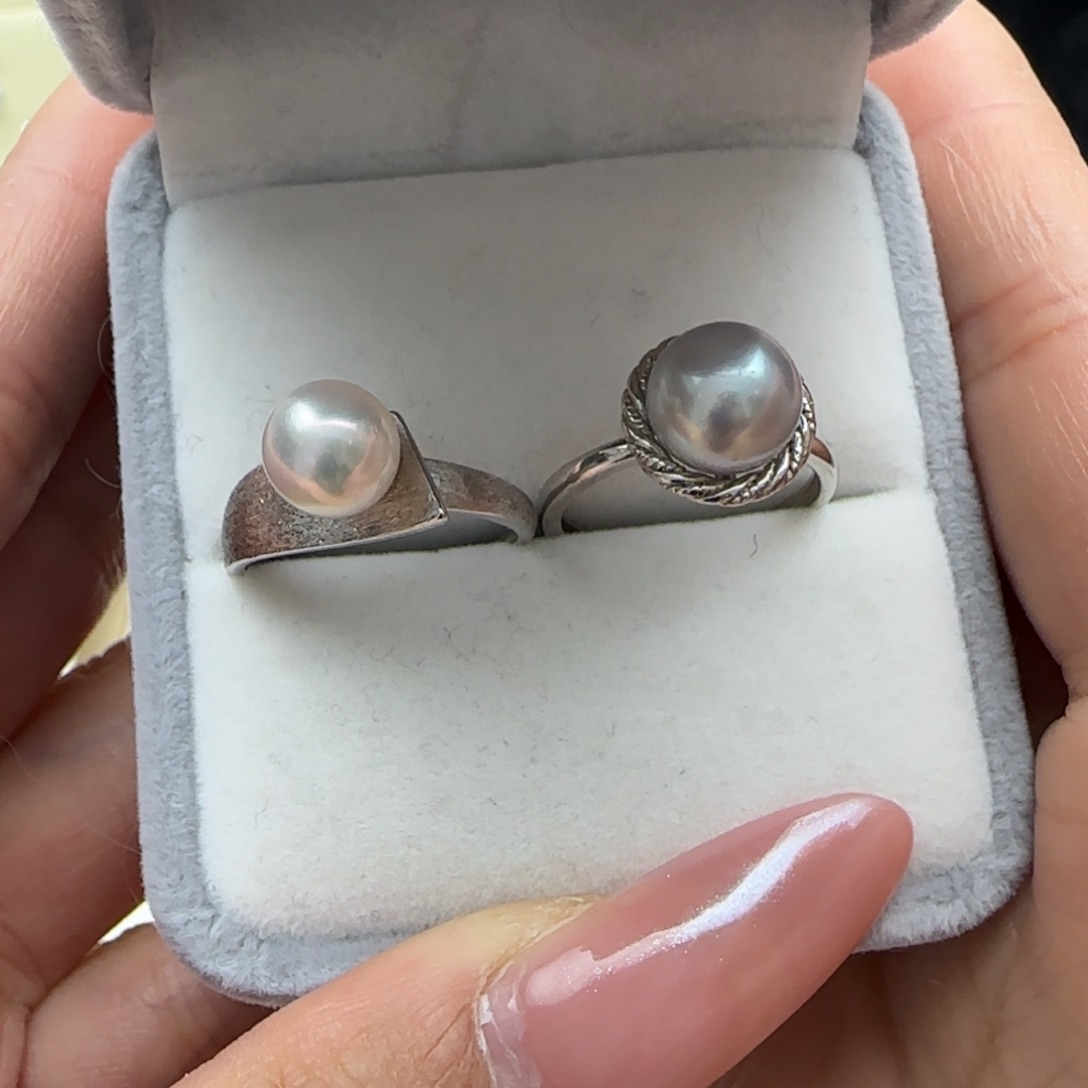 海水珍珠戒指银S925镶嵌