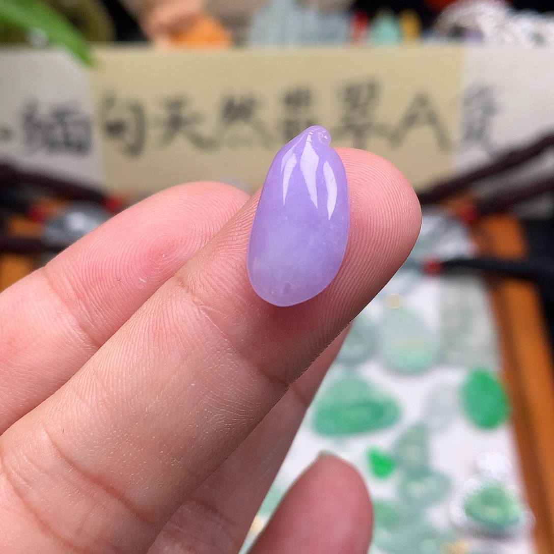 翡翠散珠缅甸天然A货翡翠冰种紫瓜