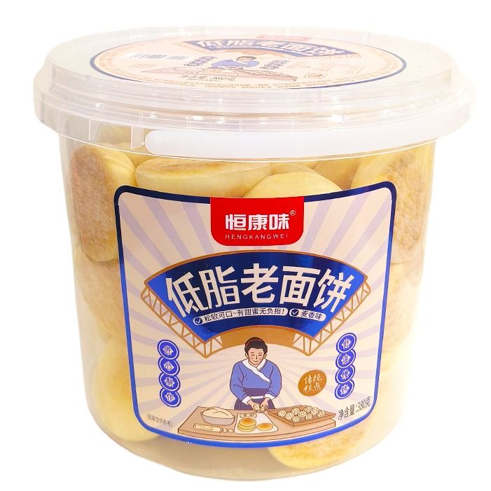 恒康味   低脂老面饼 麦香味 传统糕点   380g/桶